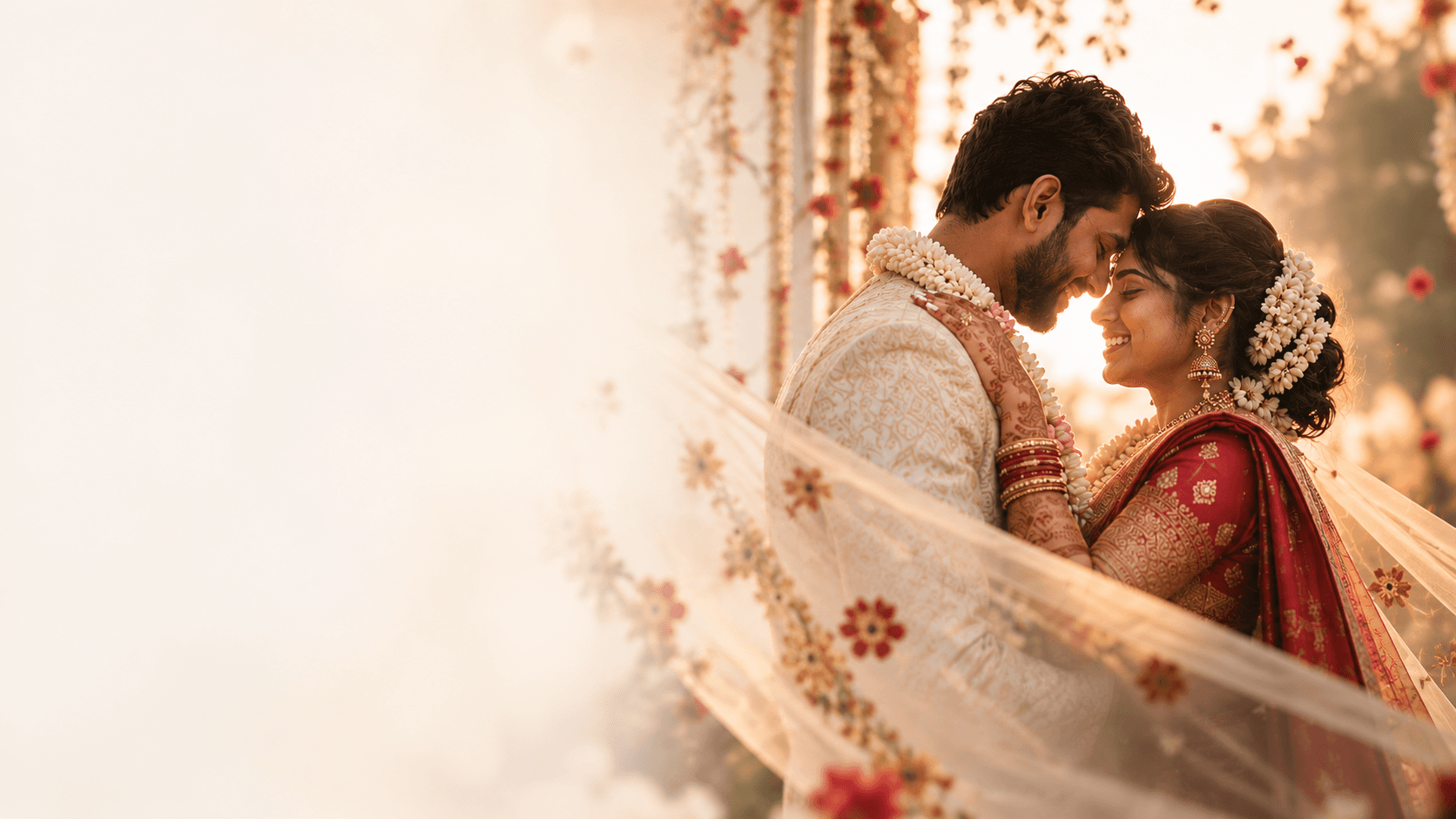 Wedding couple during their ceremony in Chennai