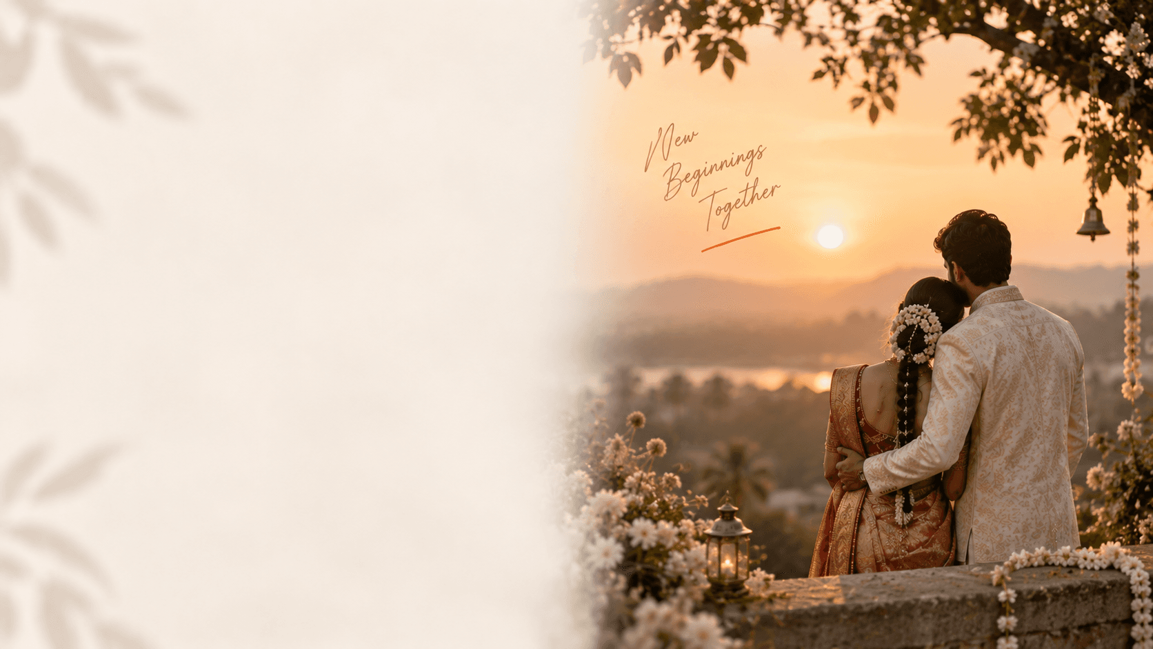 Golden-hour couple portrait at a reception