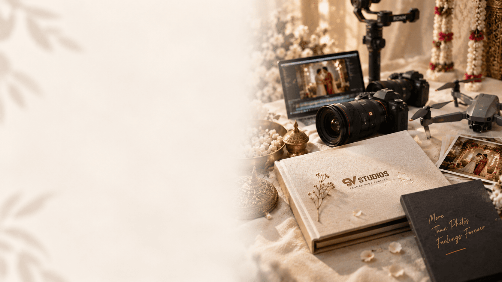 Pre-wedding photoshoot frame with warm tones