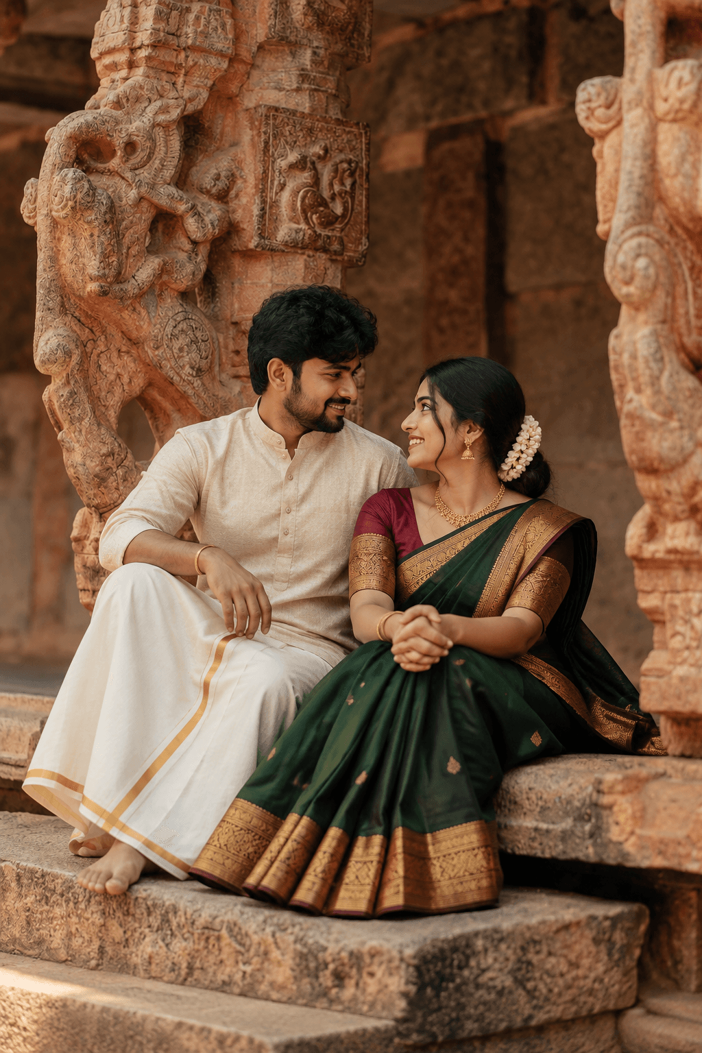 Pre-wedding couple photograph with romantic mood